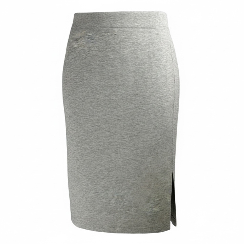 Andrew Marc Sport Gray Knit Midi Skirt Stretch Casual Athleisure Size L‎